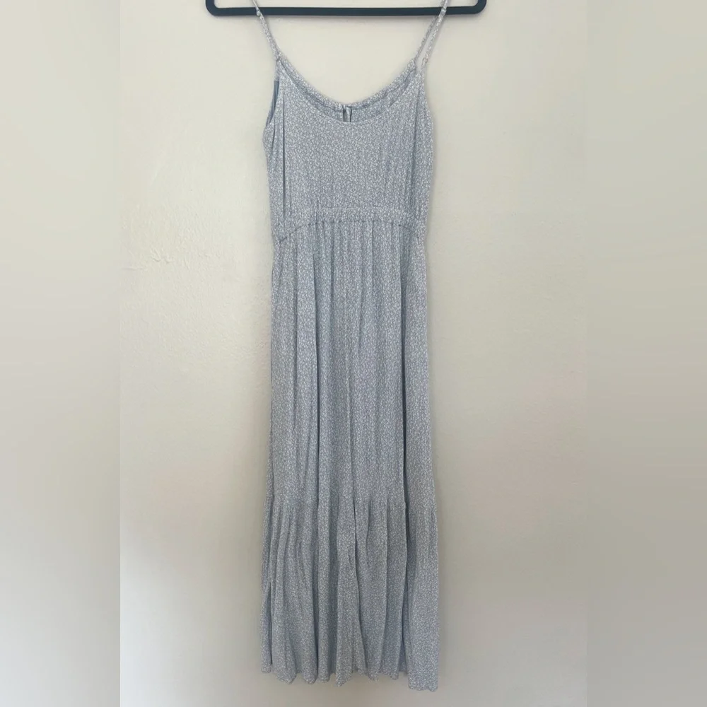 Abercrombie & Fitch Easy Waist Ditzy Floral Light Blue Midi/Maxi Dress